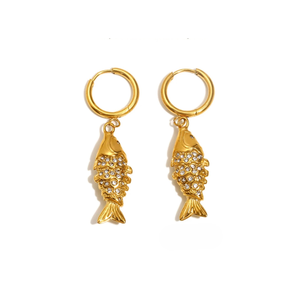 Aiko Zirconia Koi Fish Earrings