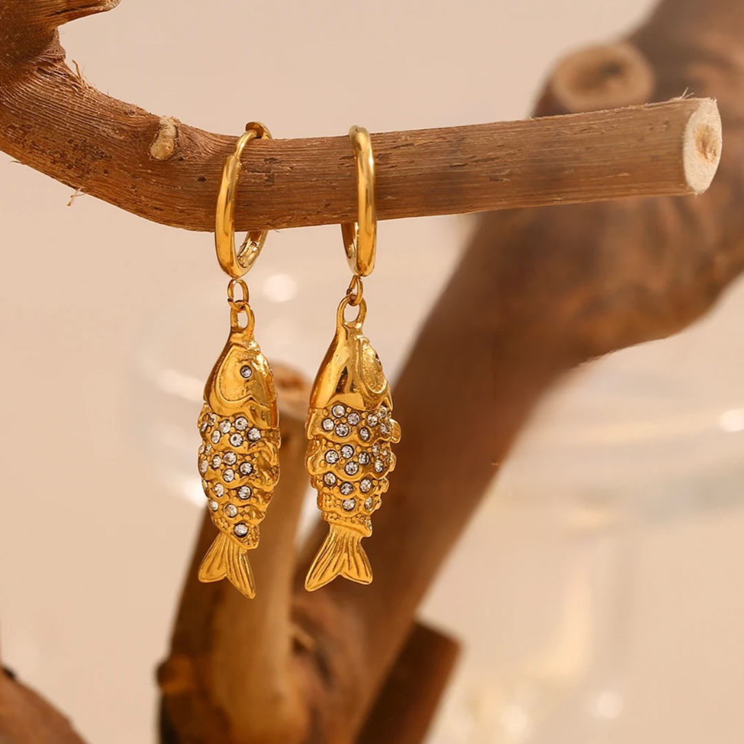 Aiko Zirconia Koi Fish Earrings