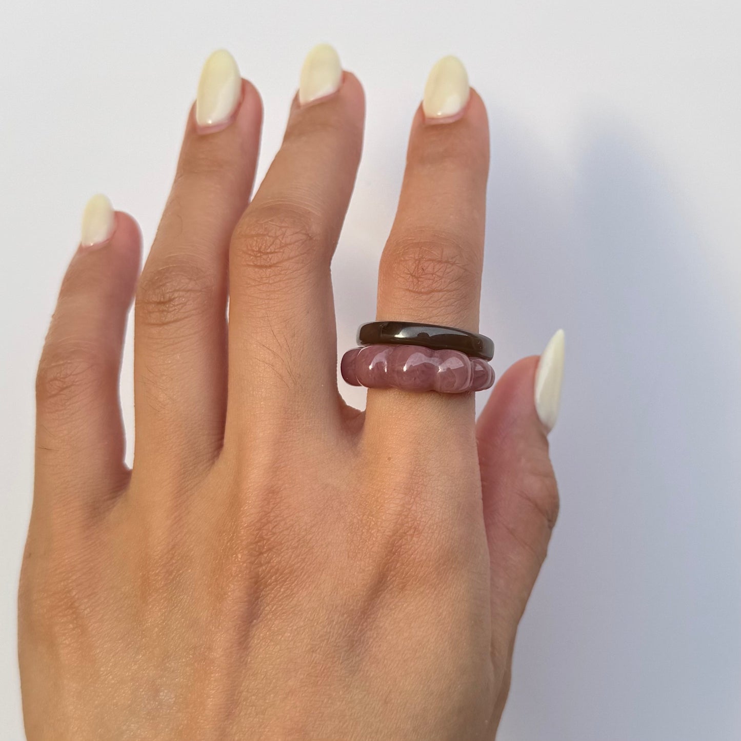 Autumn Retro Marble Rings
