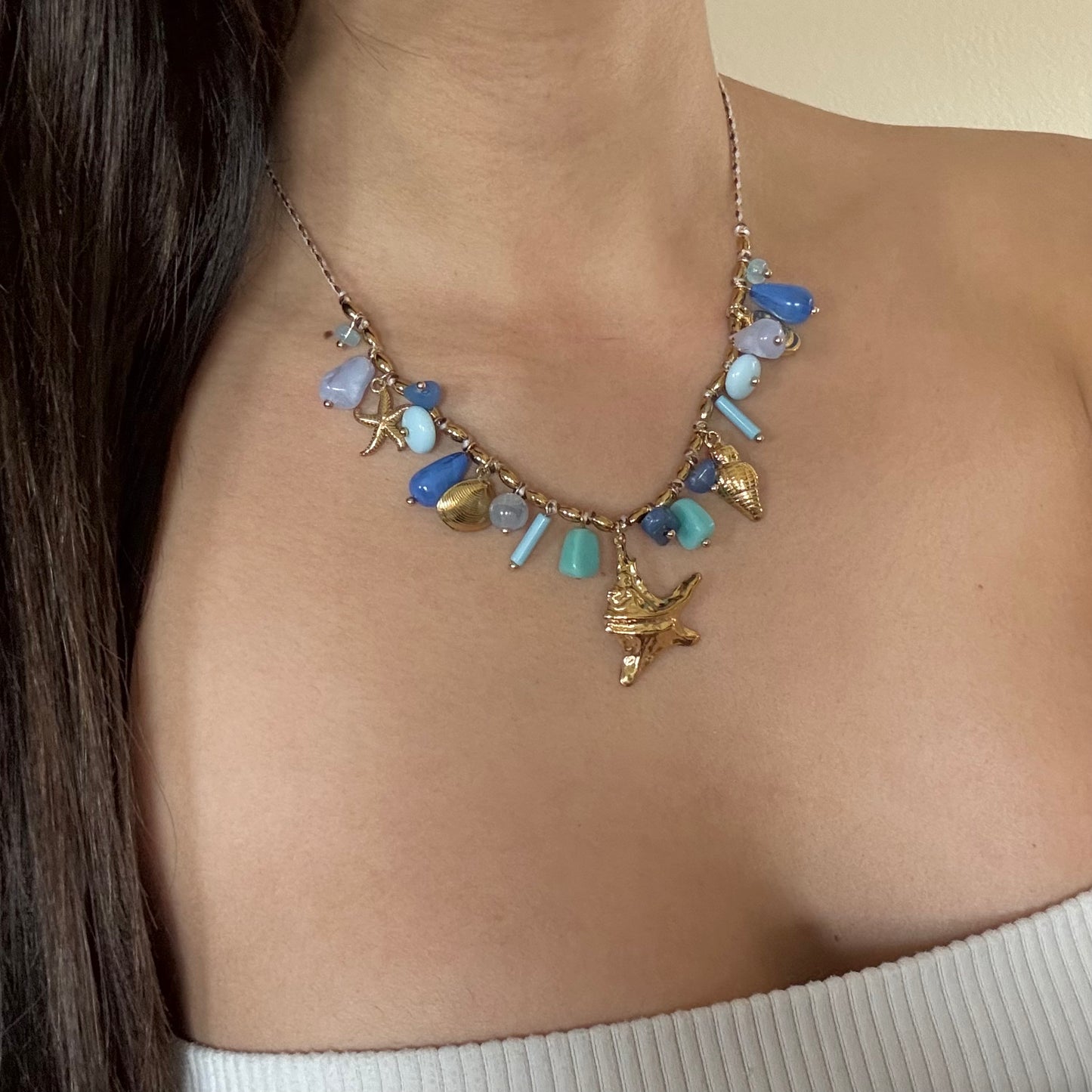 Celeste Natural Sone Handmade Necklace