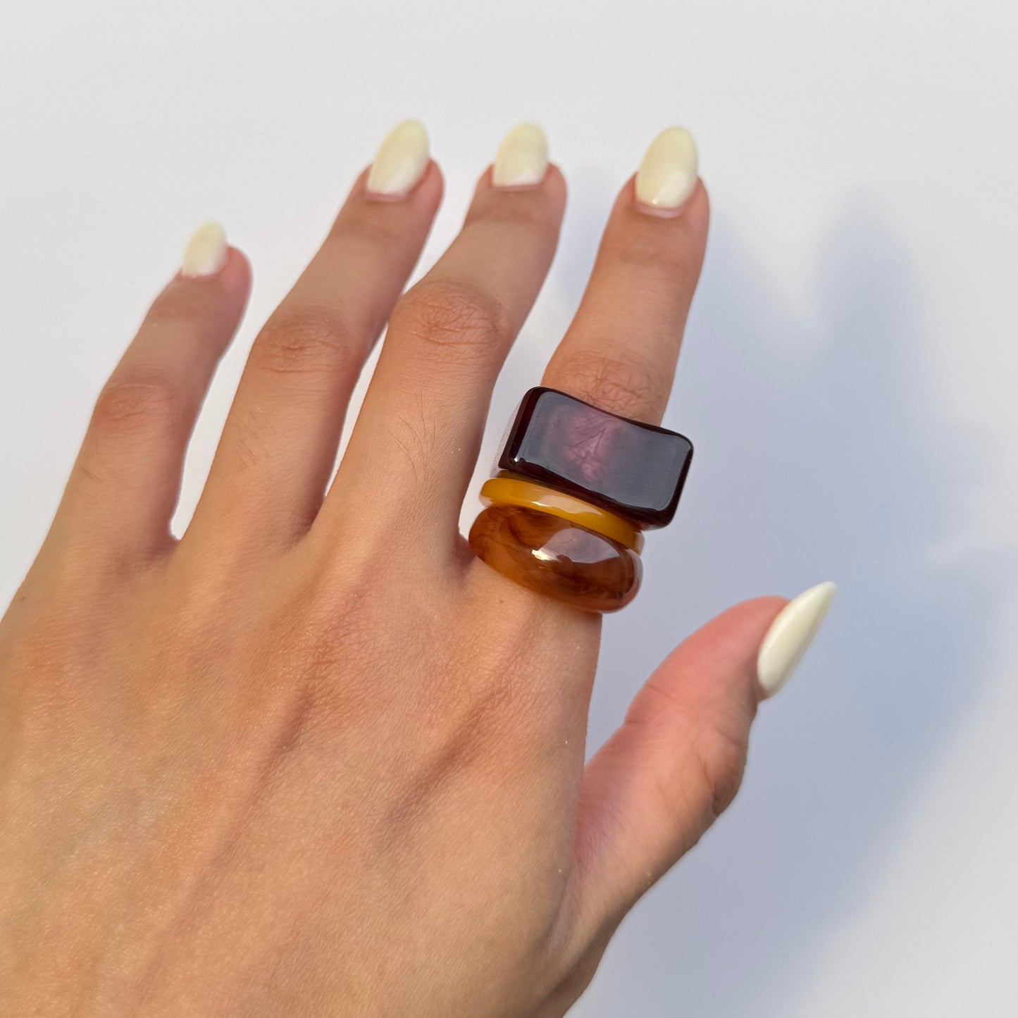 Autumn Retro Marble Rings
