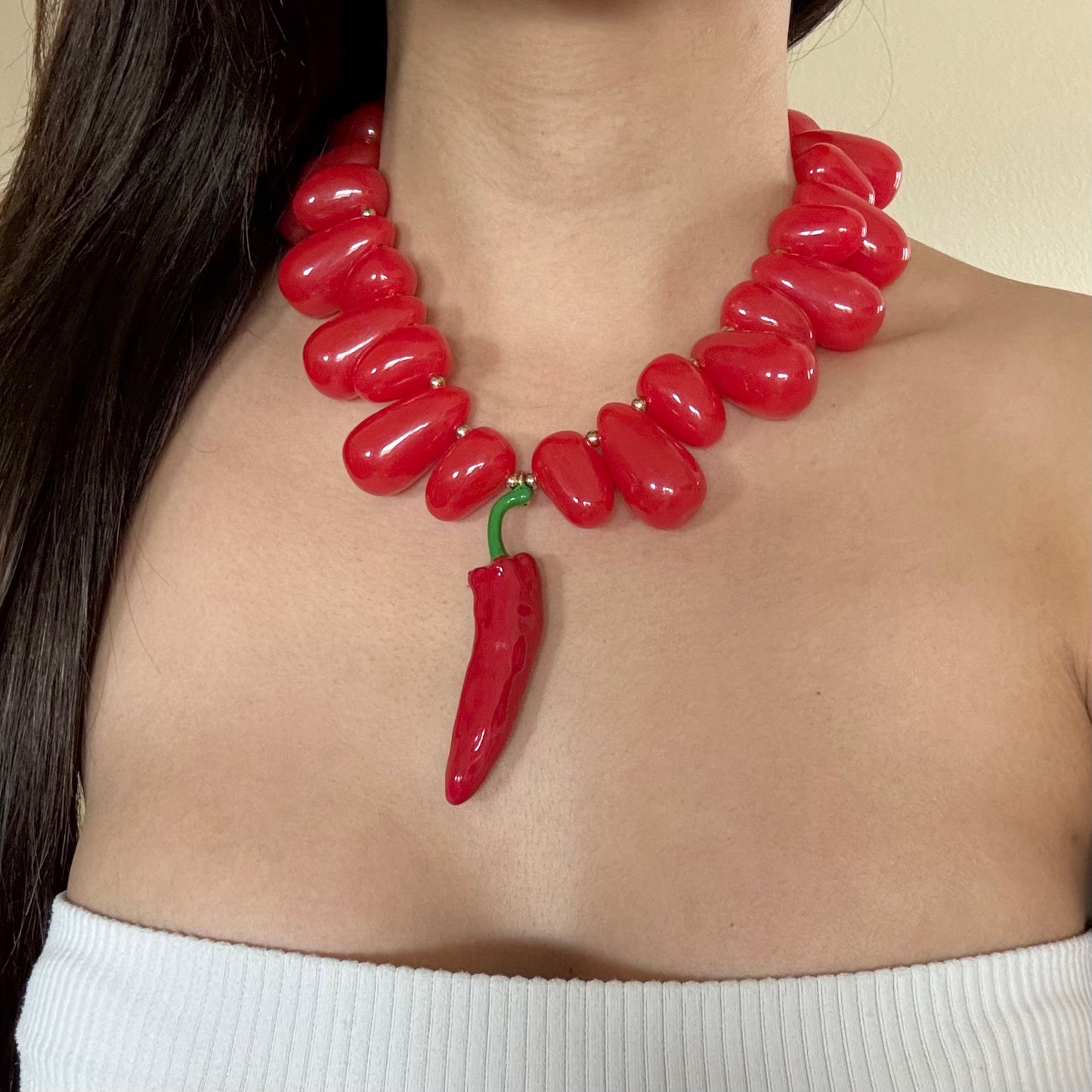 Anita Beads Chili Pendant Necklace