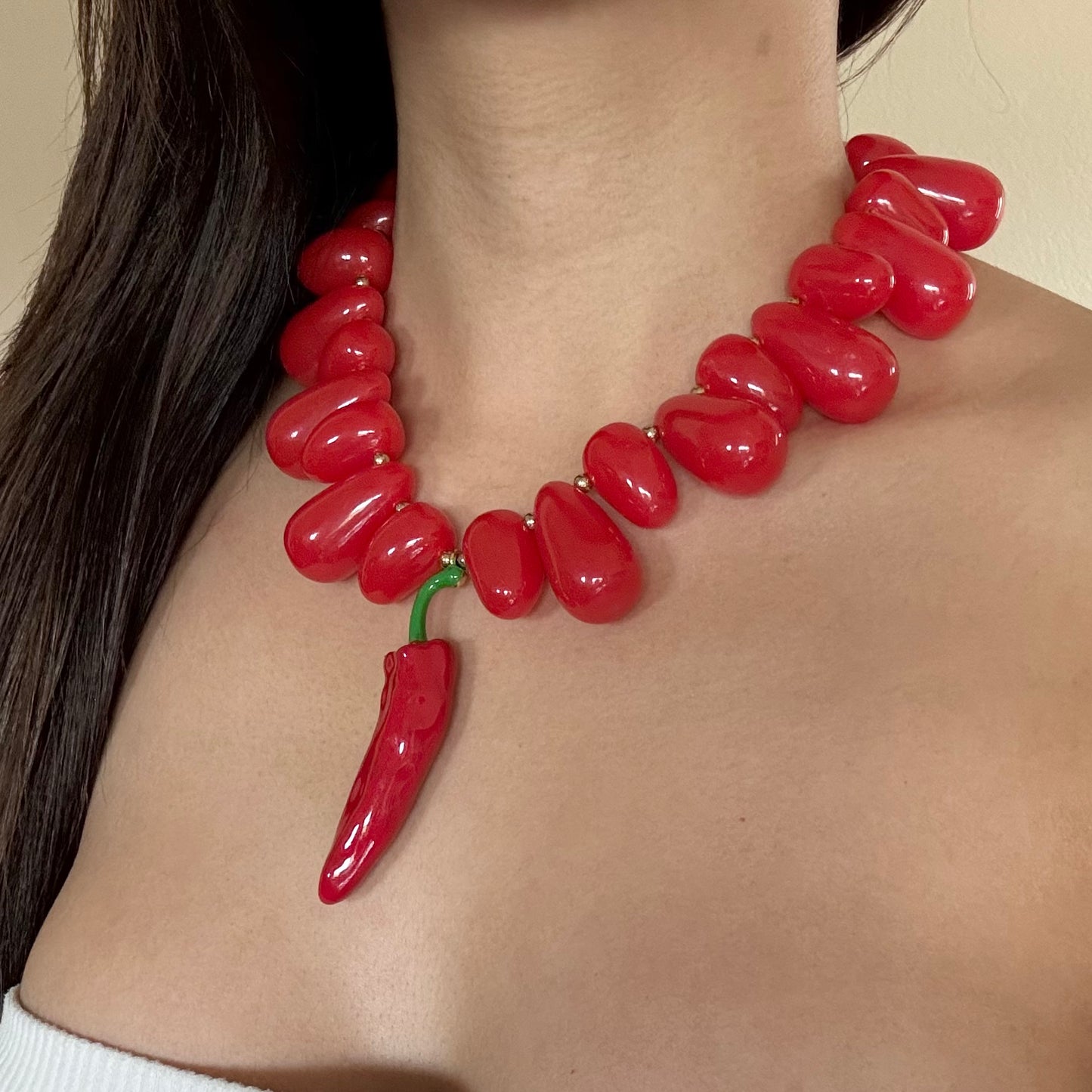 Anita Beads Chili Pendant Necklace