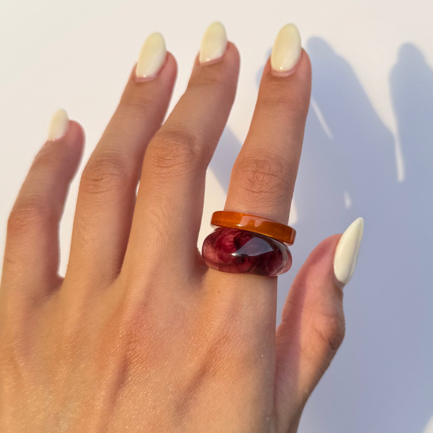 Autumn Retro Marble Rings