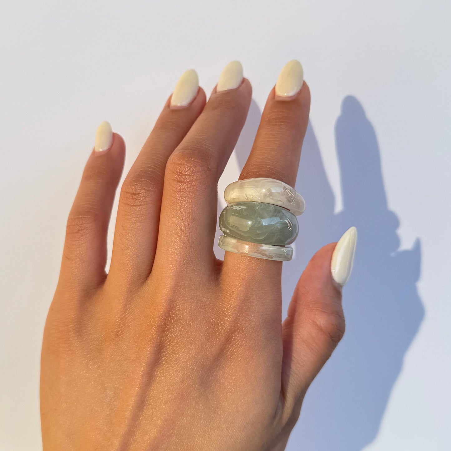 Autumn Retro Marble Rings