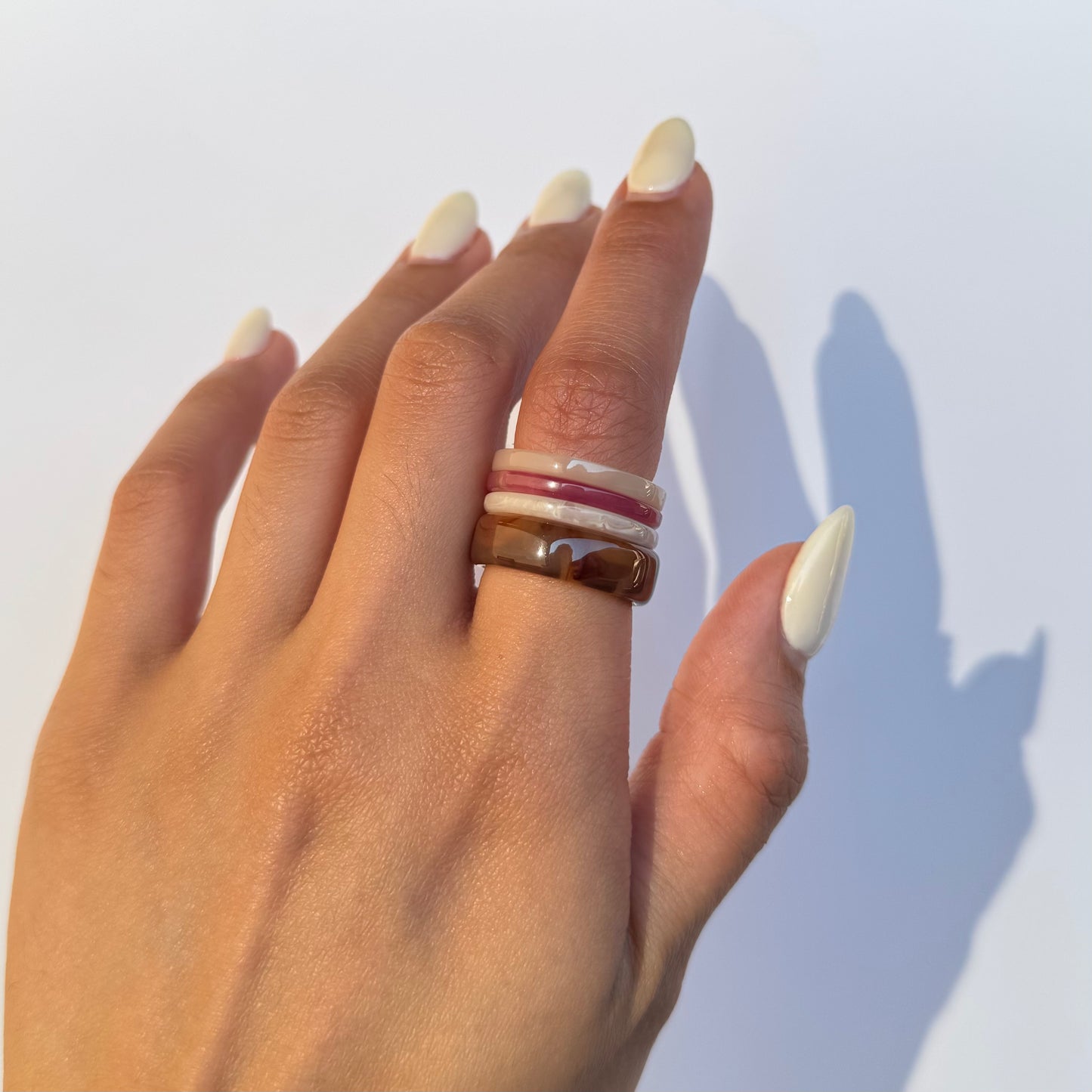 Autumn Retro Marble Rings