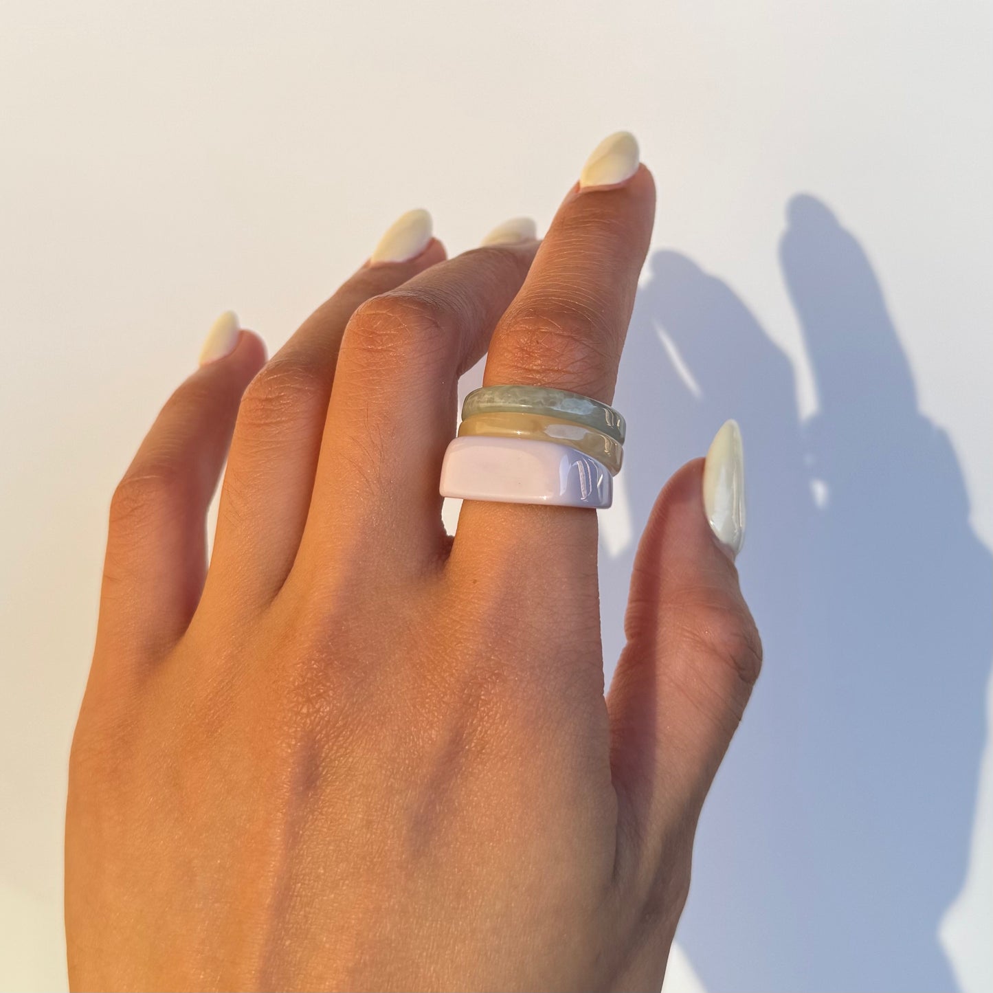 Autumn Retro Marble Rings