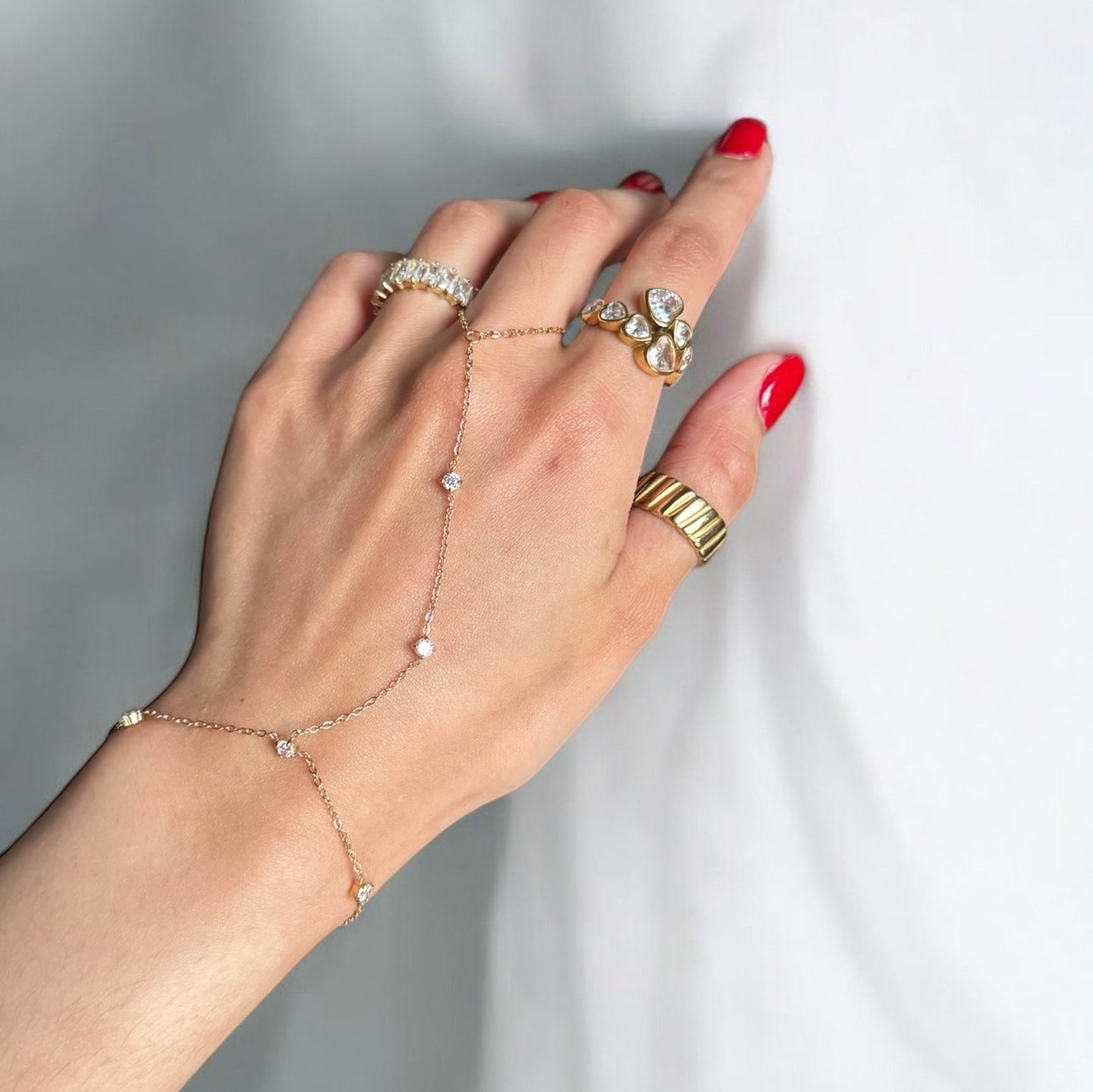 Elle Zirconia Stone Hand Chain