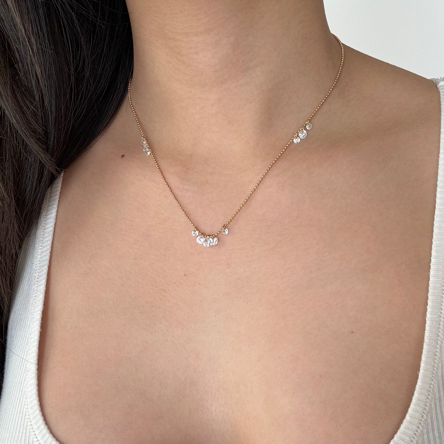 Sallie Delicate Zirconia Stones Necklace