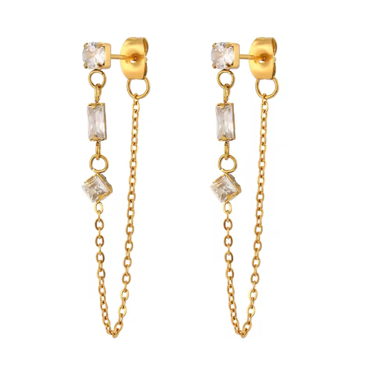 Kayla Micro Zirconia Chain Earrings