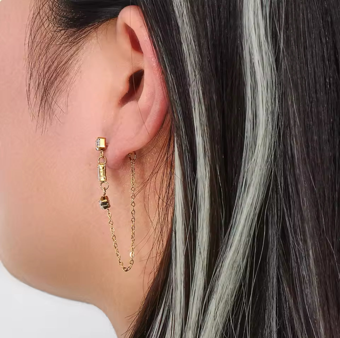 Kayla Micro Zirconia Chain Earrings