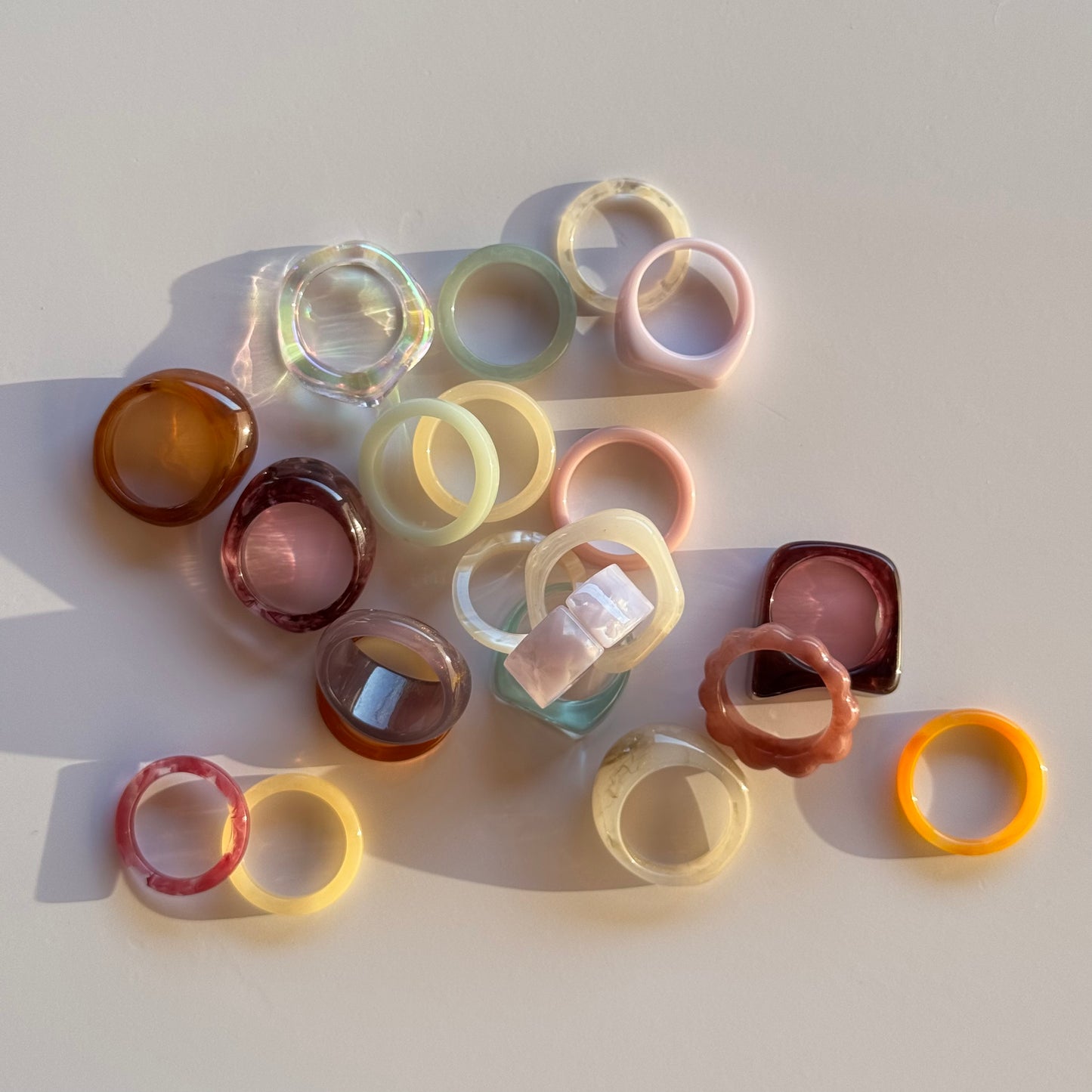 Autumn Retro Marble Rings