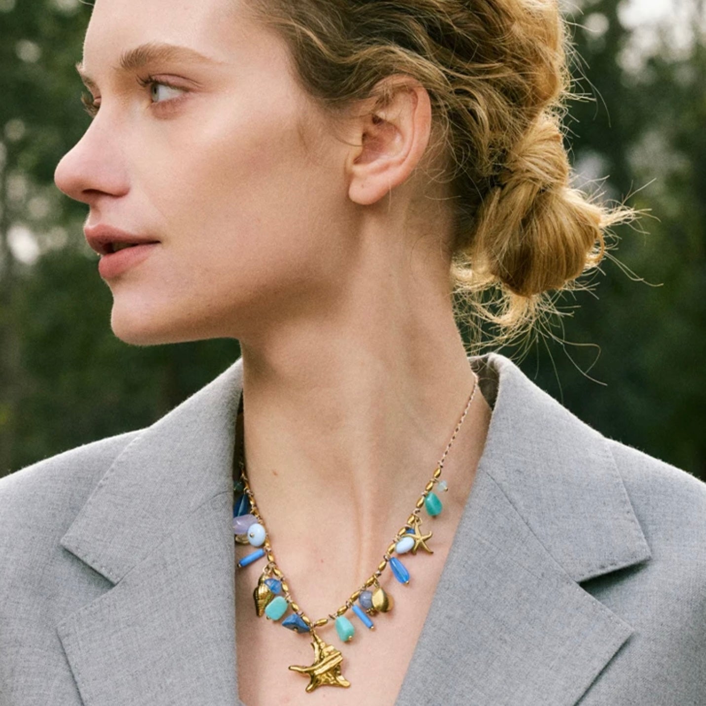 Celeste Natural Sone Handmade Necklace