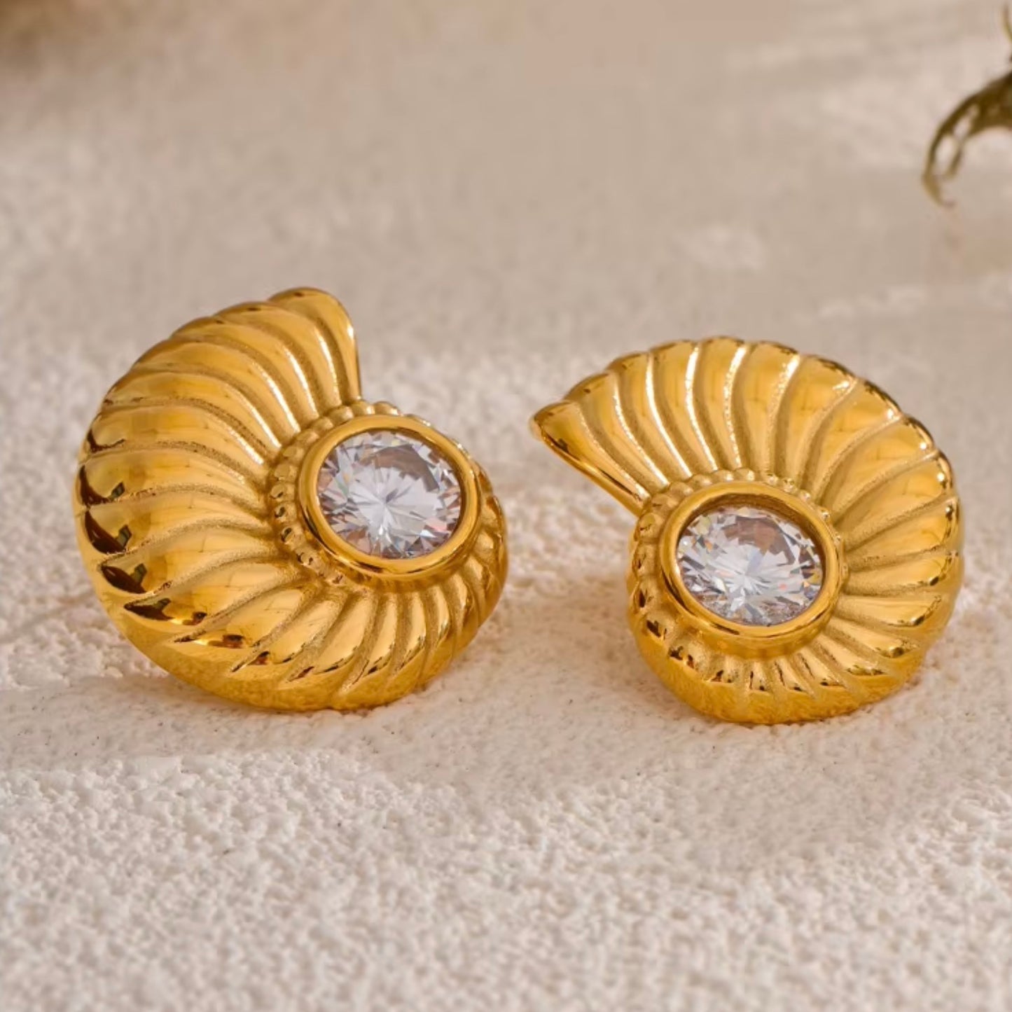 Luna Shell Zirconia Earrings