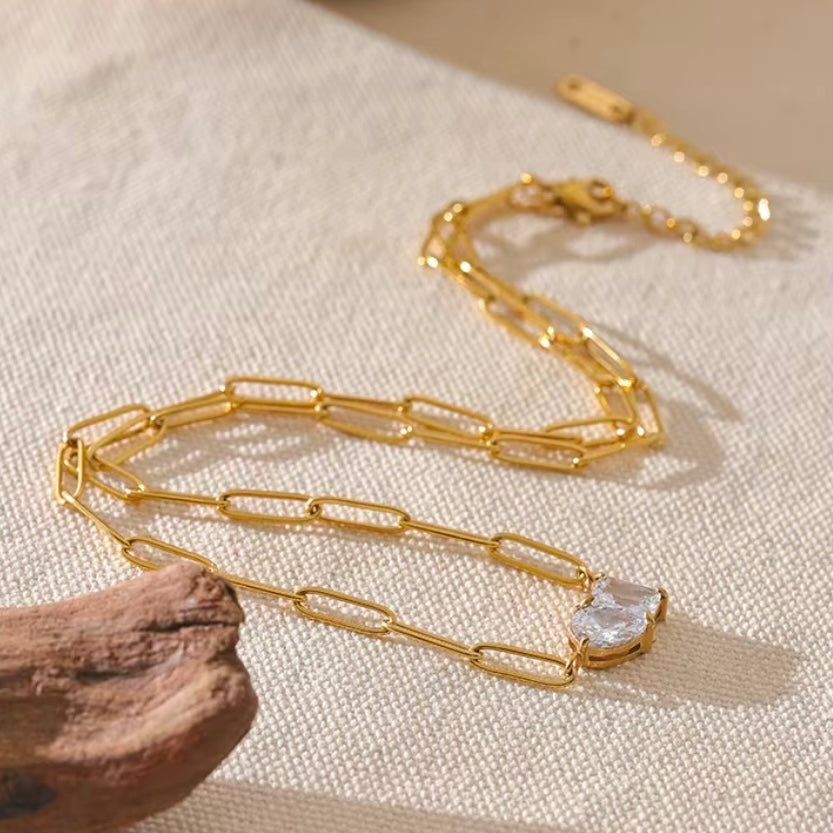 Ebony Zirconia Chain Necklace