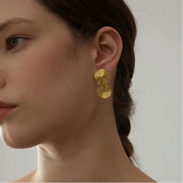 Janet Round Statement Stud Earrings