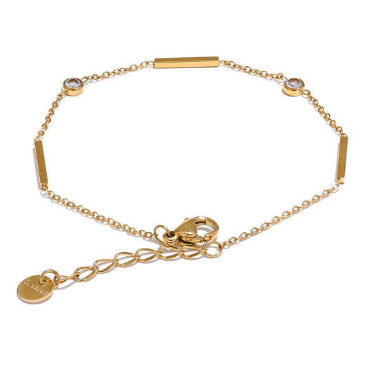 Iris Zircon Thin Chain Bracelet