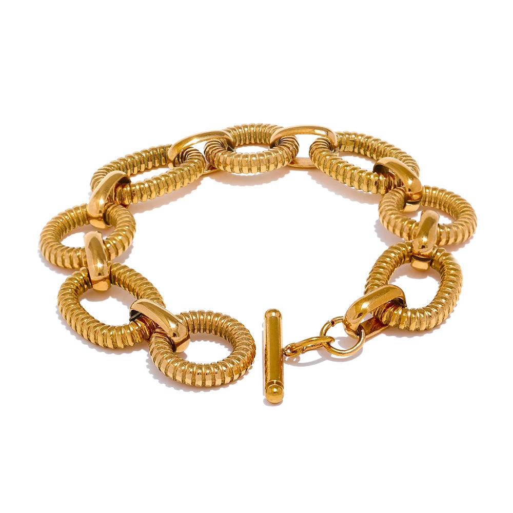 Harriet Texture Oval Chain Bracelet