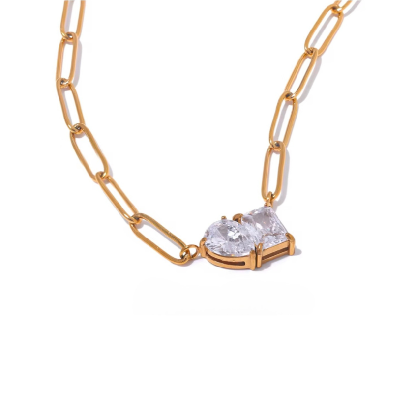 Ebony Zirconia Chain Necklace