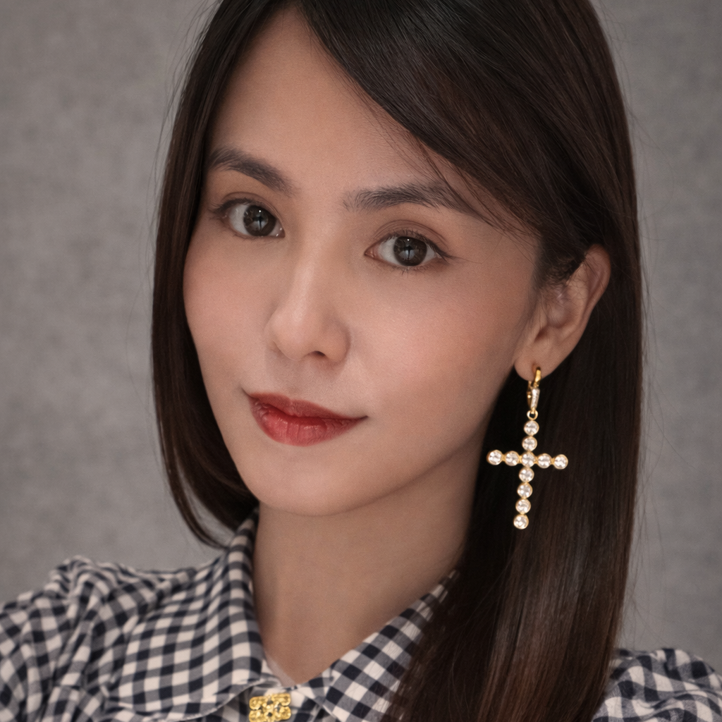 Deasia Zirconia Cross Drop Earrings