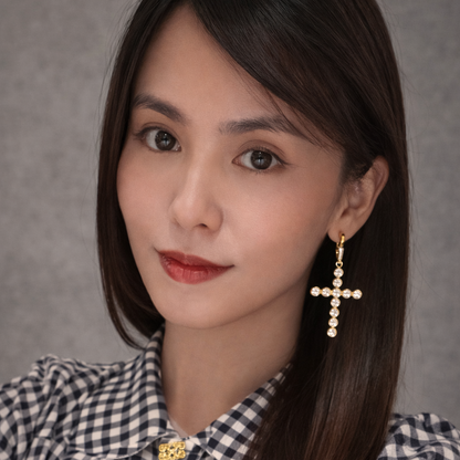 Deasia Zirconia Cross Drop Earrings