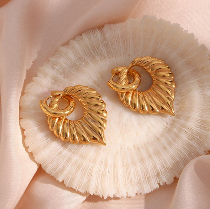 Lynneé Leave Drop Hoop Earrings