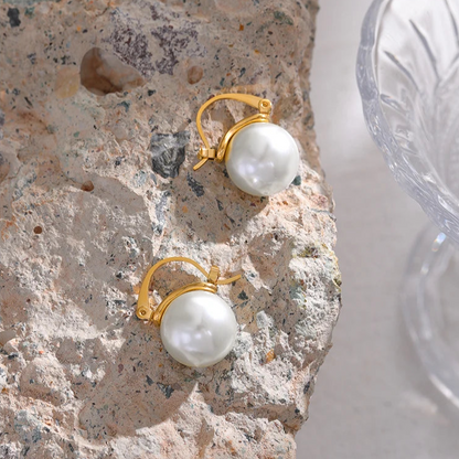 Janece Pearl Hoop Earrings