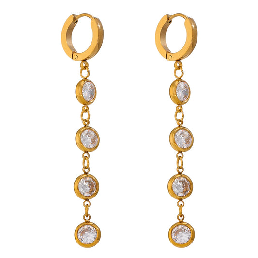 Donna Zirconia Long Earrings