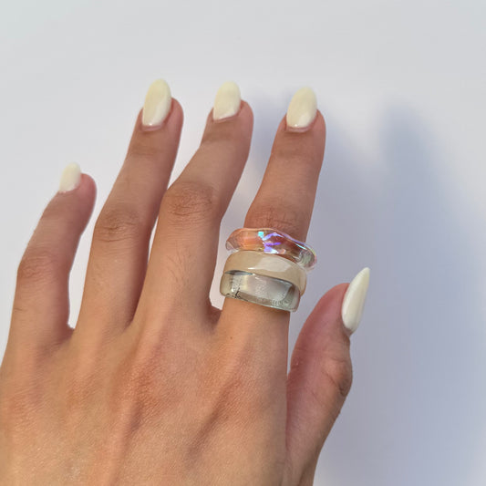 Autumn Retro Marble Rings