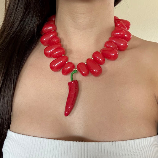 Anita Beads Chili Pendant Necklace