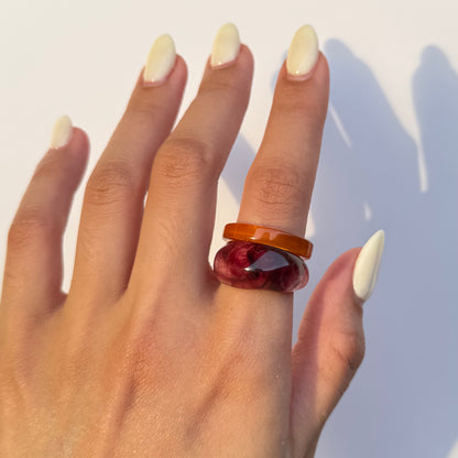 Autumn Retro Marble Rings