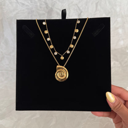 Annika Sea Shell Zirconia Chain Necklace