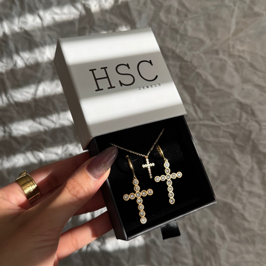 Deasia Zirconia Cross Drop Earrings