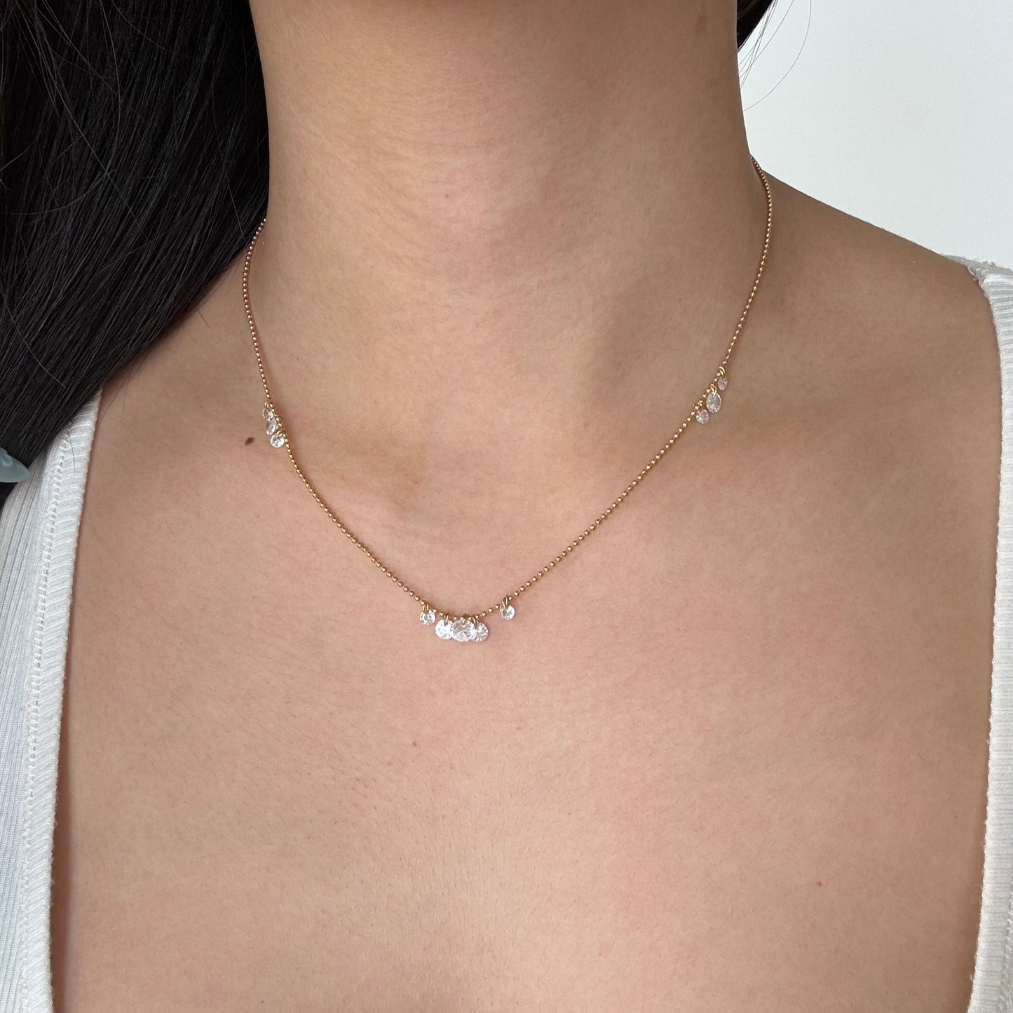 Sallie Delicate Zirconia Stones Necklace