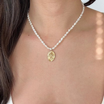Cassady Pearl Portrait Pendant Necklace