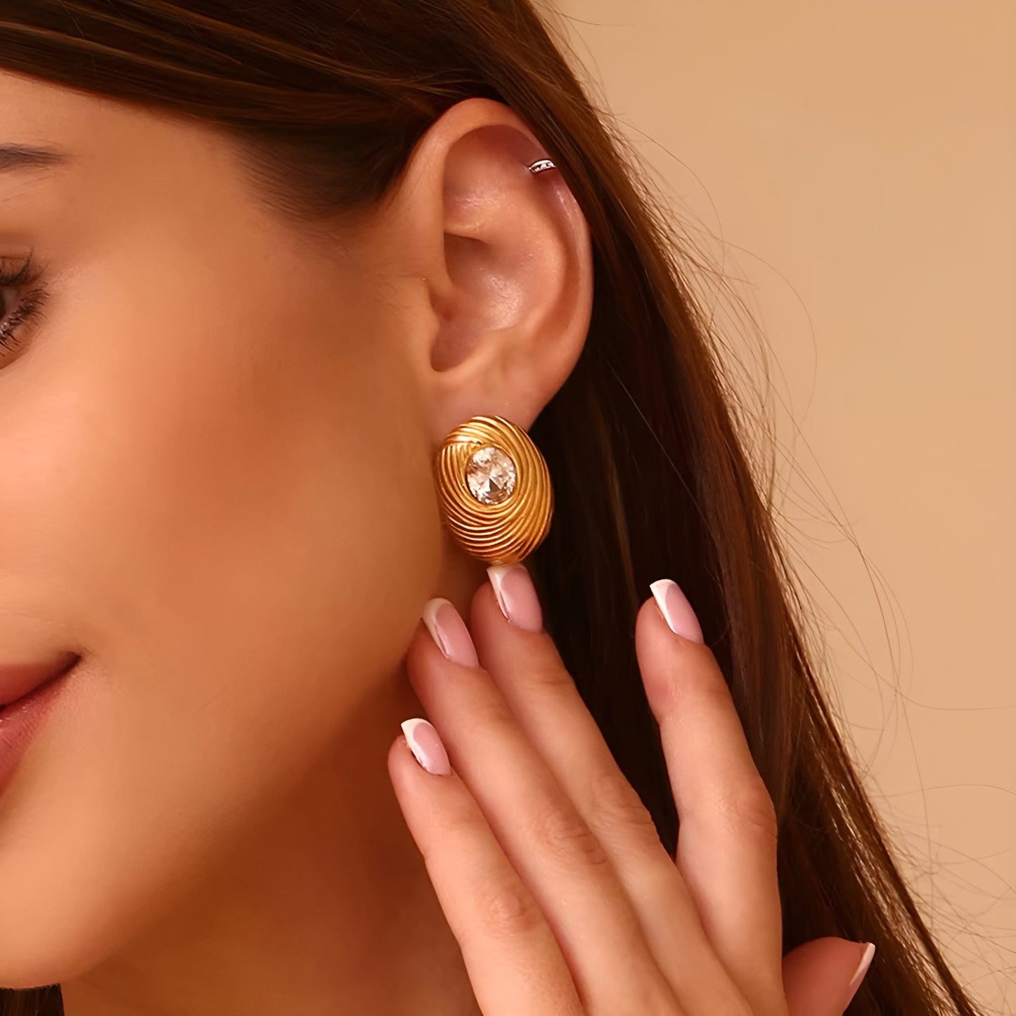 Jalen Textured Zirconia Earrings