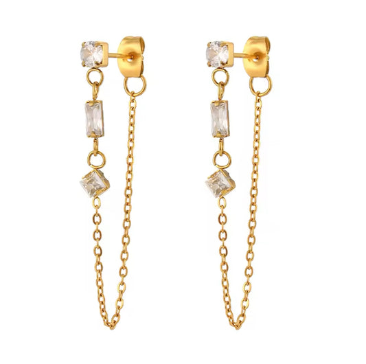 Kayla Micro Zirconia Chain Earrings