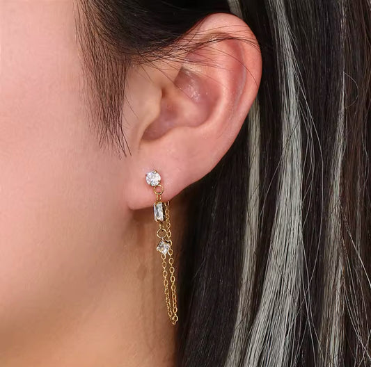 Kayla Micro Zirconia Chain Earrings