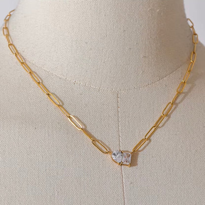 Ebony Zirconia Chain Necklace