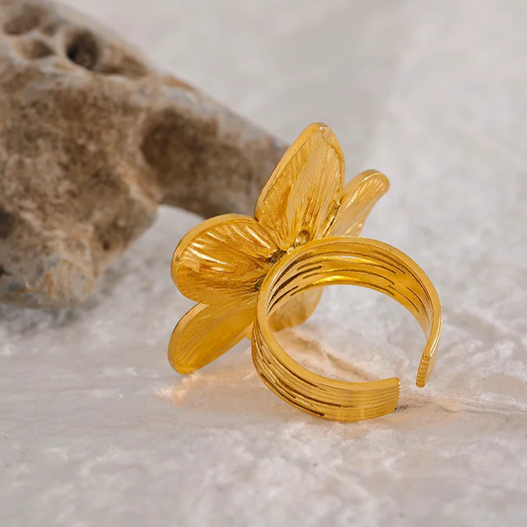 Ruby Vintage Flower Statement Ring