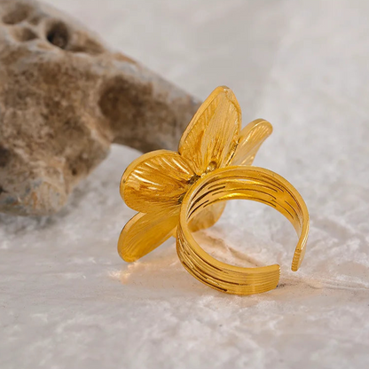 Ruby Vintage Flower Statement Ring