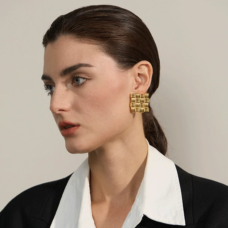 Mirabel Geometry Square Earrings