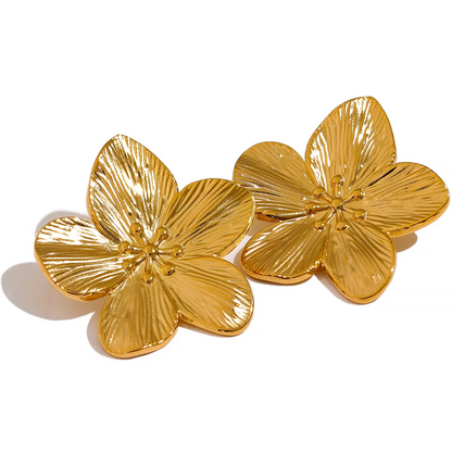 Ruby Vintage Flower Statement Earrings