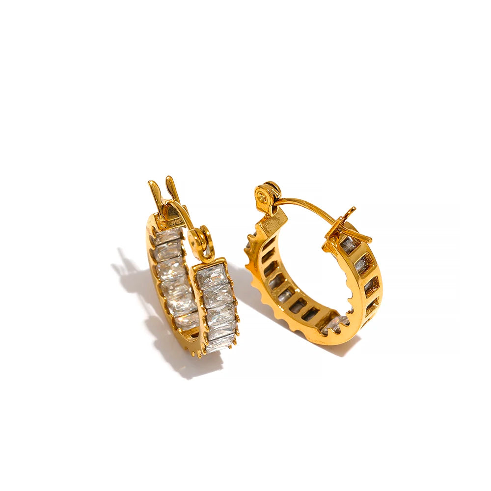 Cora Exquisite Zirconia Hoop Earrings