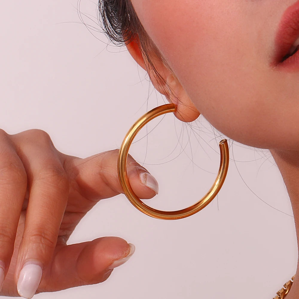 Ava 50mm Classic Hoop Earrings