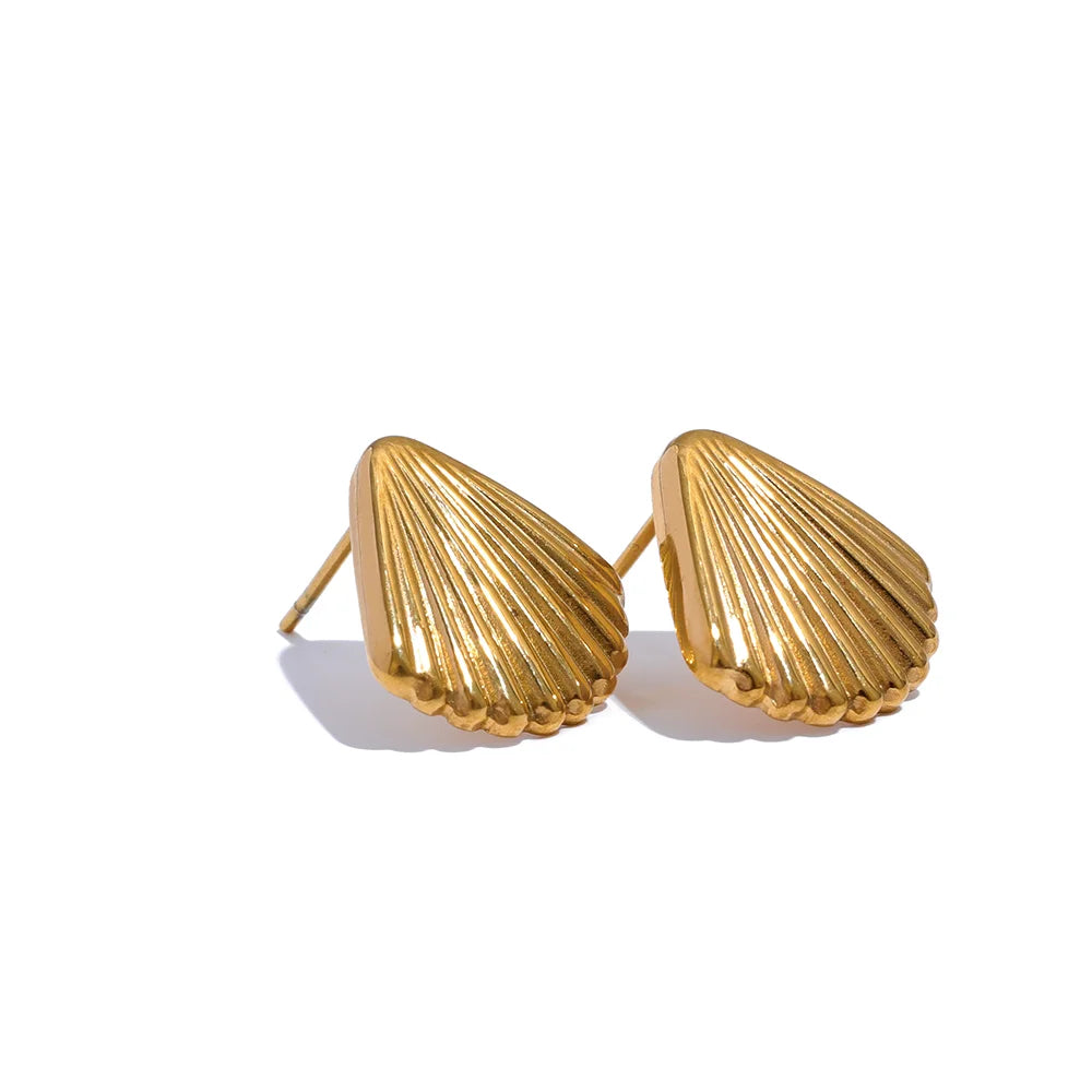 Annika Shell Minimalist Stud Earrings