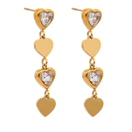 Aubrielle Heart Drop Dangle Earrings