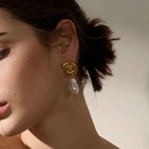 Luna Shell Earrings + Necklace