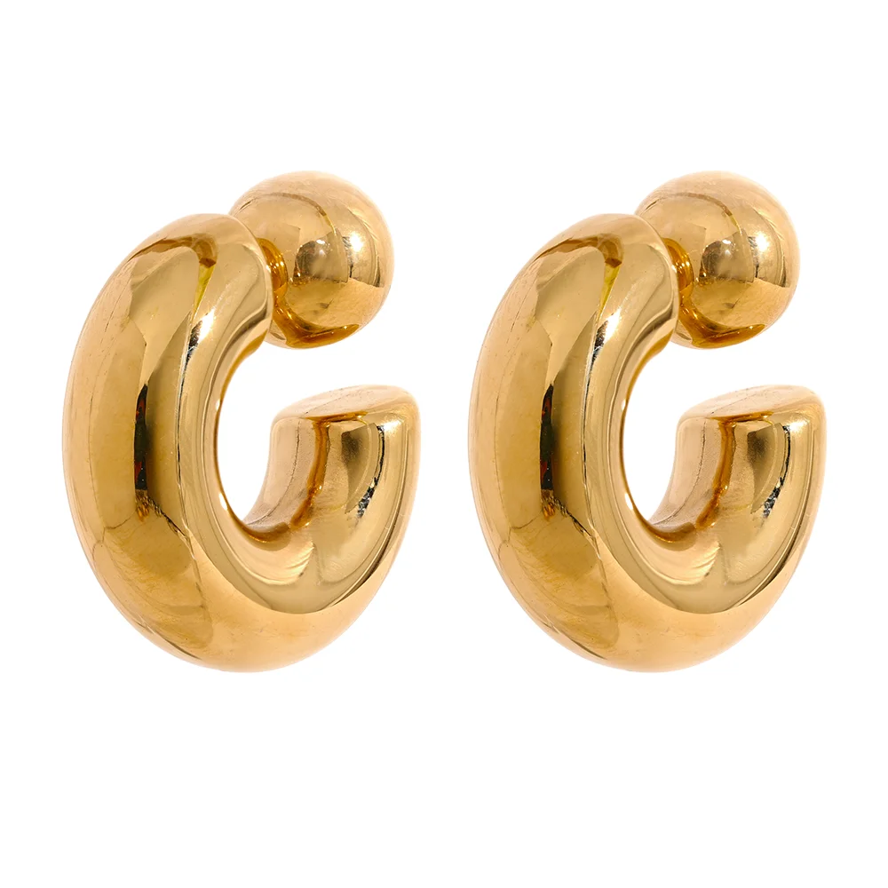 Serena Round-lock Chunky Earrings