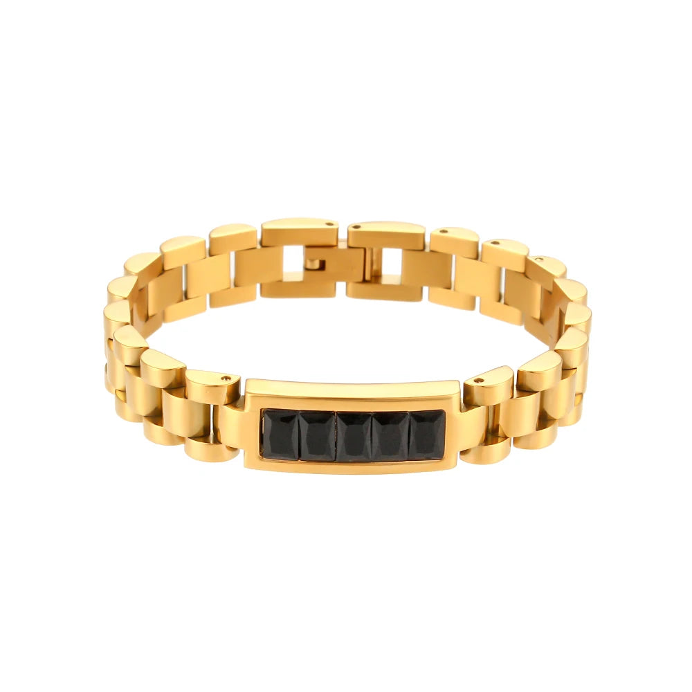 Chloe Cubic Black Zirconia Watchband Bracelet